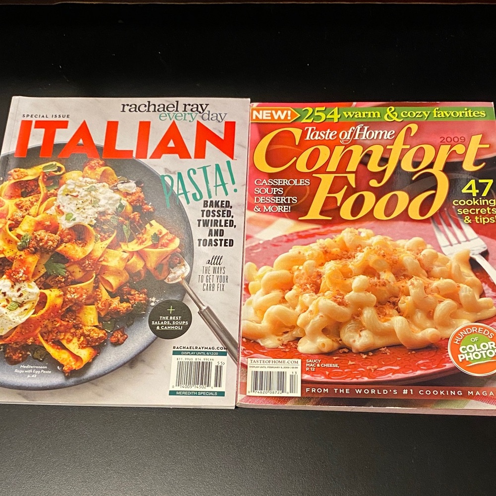 Rachel Ray special issue ITALIAN and Taste of Home Comfort Food cookbooks